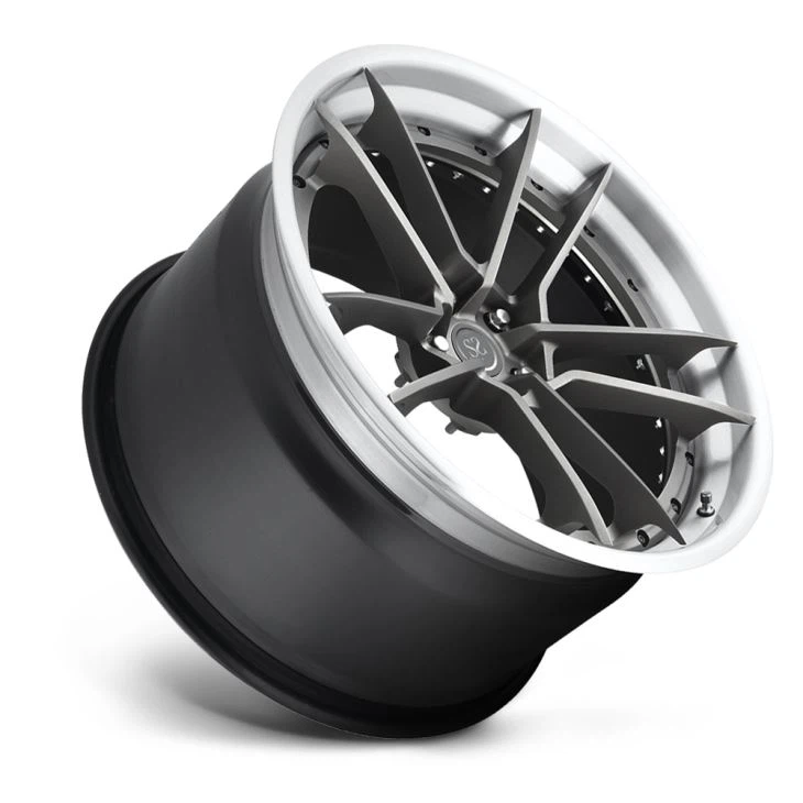 3 Piece Wheels Silver With Black Spoke Replica Car Wheels Rim