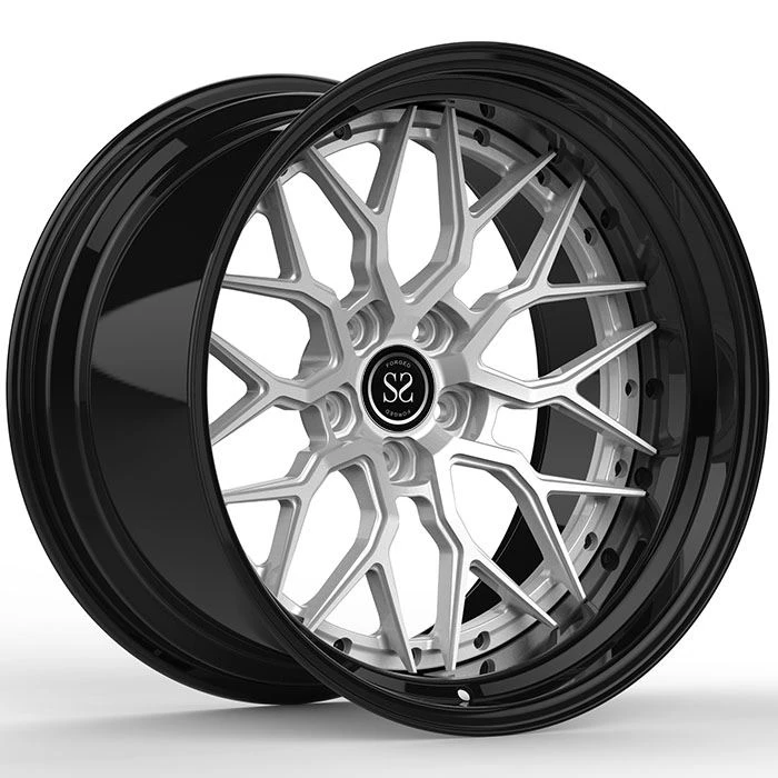 Za Mclaren 570S Custom 2-PC kovane 6061-T6 aluminijske felge raspoređene 20 i 21 inča 5x112 Bolt Black plus Silver Custom